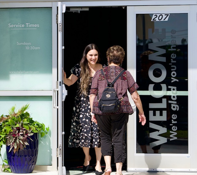 People being welcomed at The Faith Center