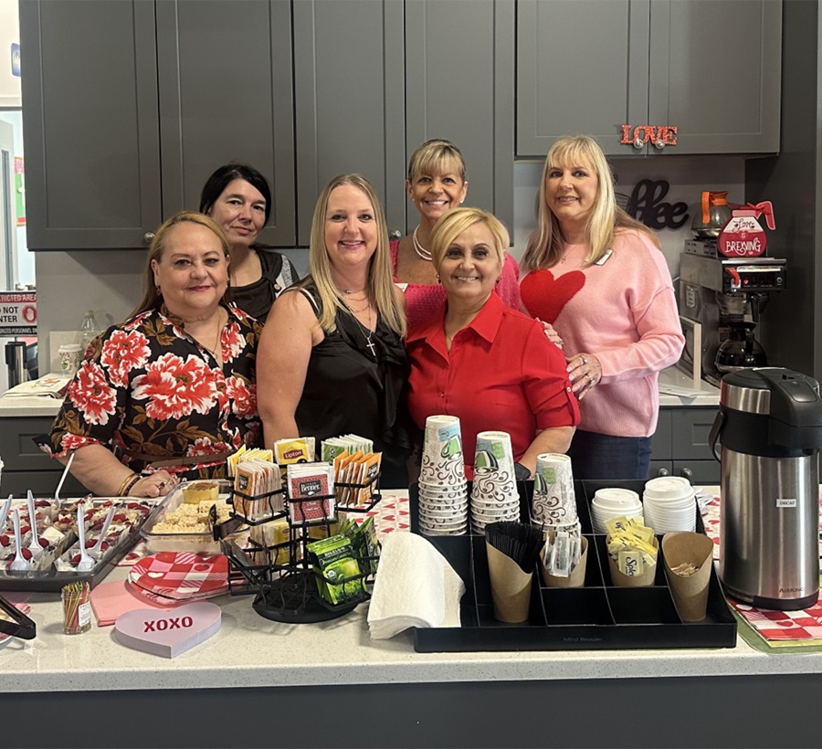 Faith Center volunteers serving coffee