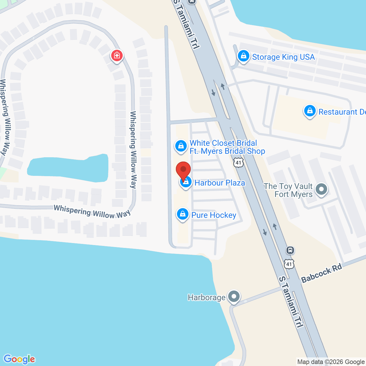 Map to The Faith Center near South Tamiami Trail in Fort Myers